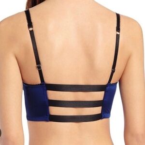 UNDERELLA by Ella Moss Longline Hook/Eye Front U/W Bra Beautiful Blue 34DD